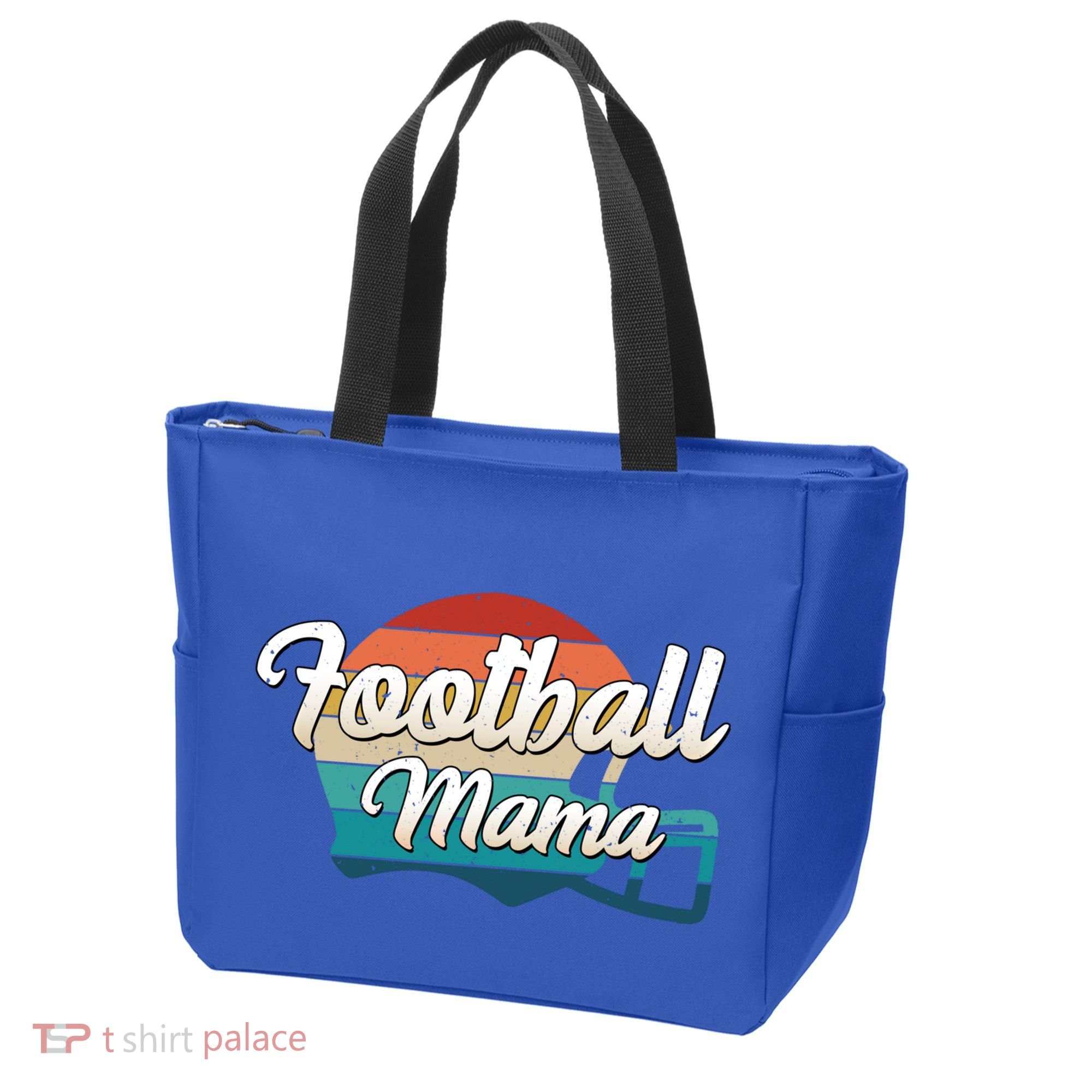 Retro Football Mama Helmet Coach Player Mom Team Cool Gift Tote Bag