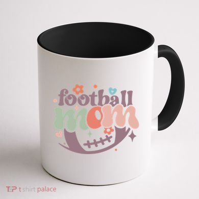 Retro Football Mom Game Groovy American Football Mama Gift Coffee Mug back
