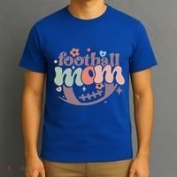 Retro Football Mom Game Groovy American Football Mama Gift T-Shirt thumb 3