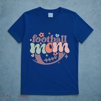 Retro Football Mom Game Groovy American Football Mama Gift T-Shirt thumb 5