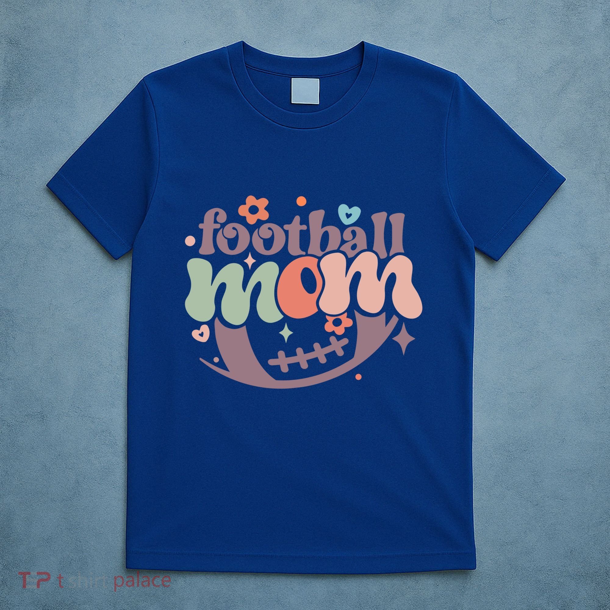 Retro Football Mom Game Groovy American Football Mama Gift T-Shirt