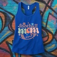 Retro Football Mom Game Groovy American Football Mama Gift Women's Tank Top thumb 3