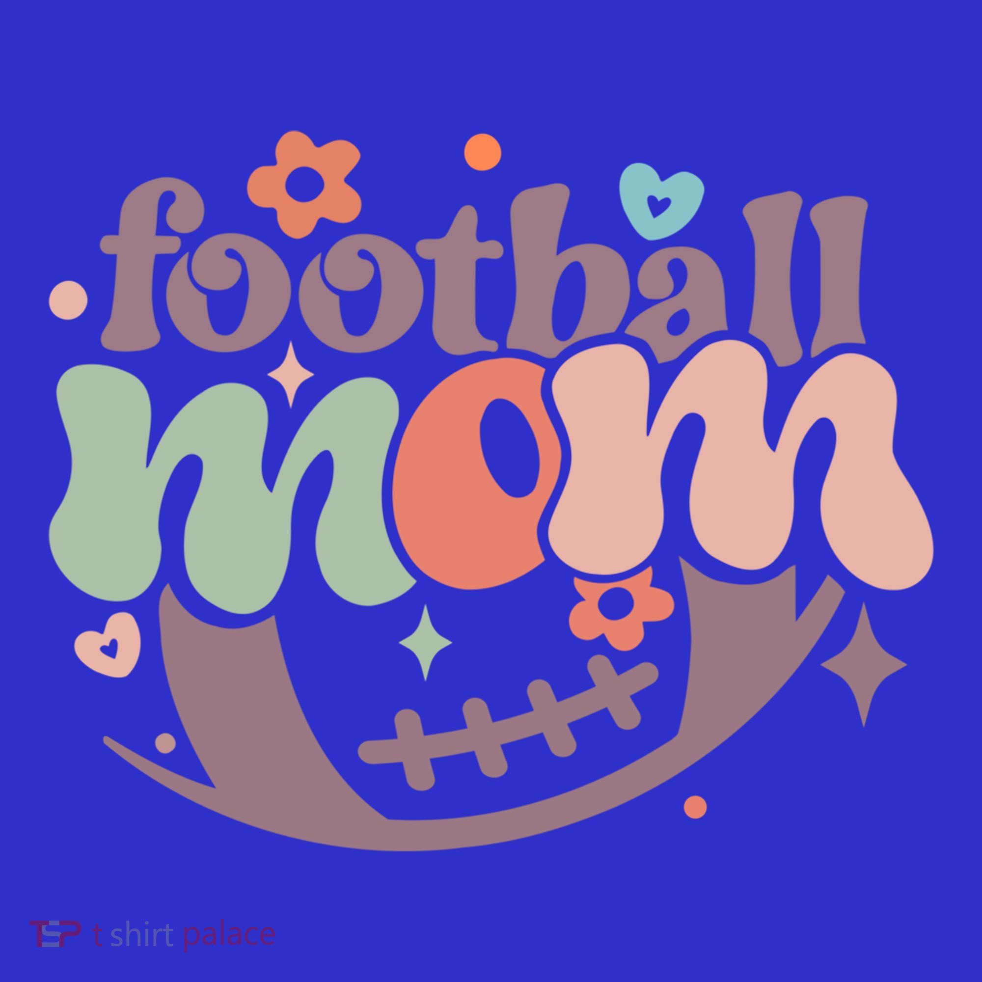 Retro Football Mom Game Groovy American Football Mama Gift Women's Tank Top