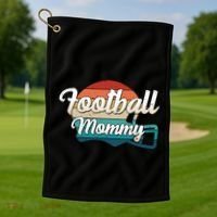 Retro Football Mommy Helmet Player Jersey Team Mom Gift Golf Towel thumb 1