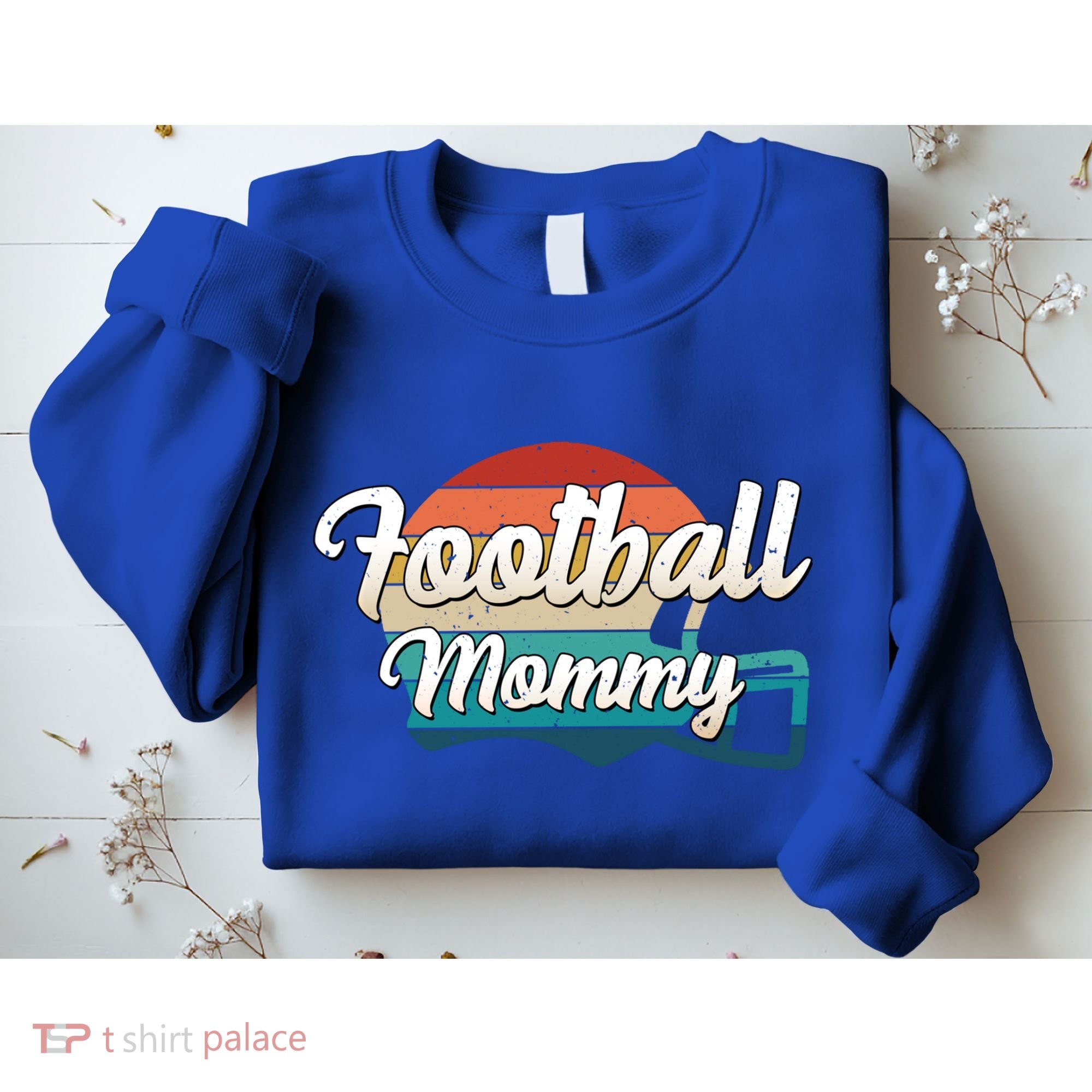 Retro Football Mommy Helmet Player Jersey Team Mom Gift Sweatshirt