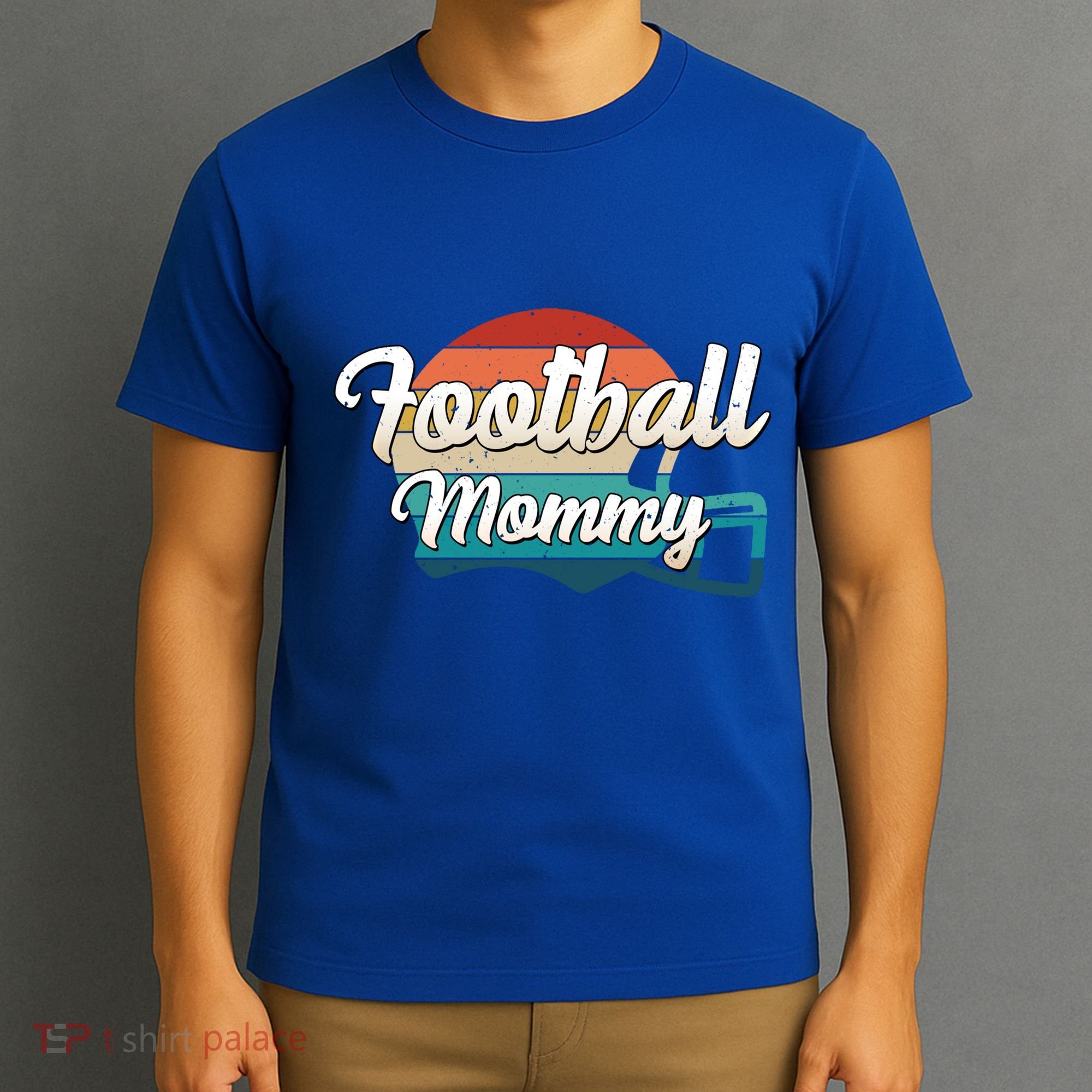 Retro Football Mommy Helmet Player Jersey Team Mom Gift T-Shirt