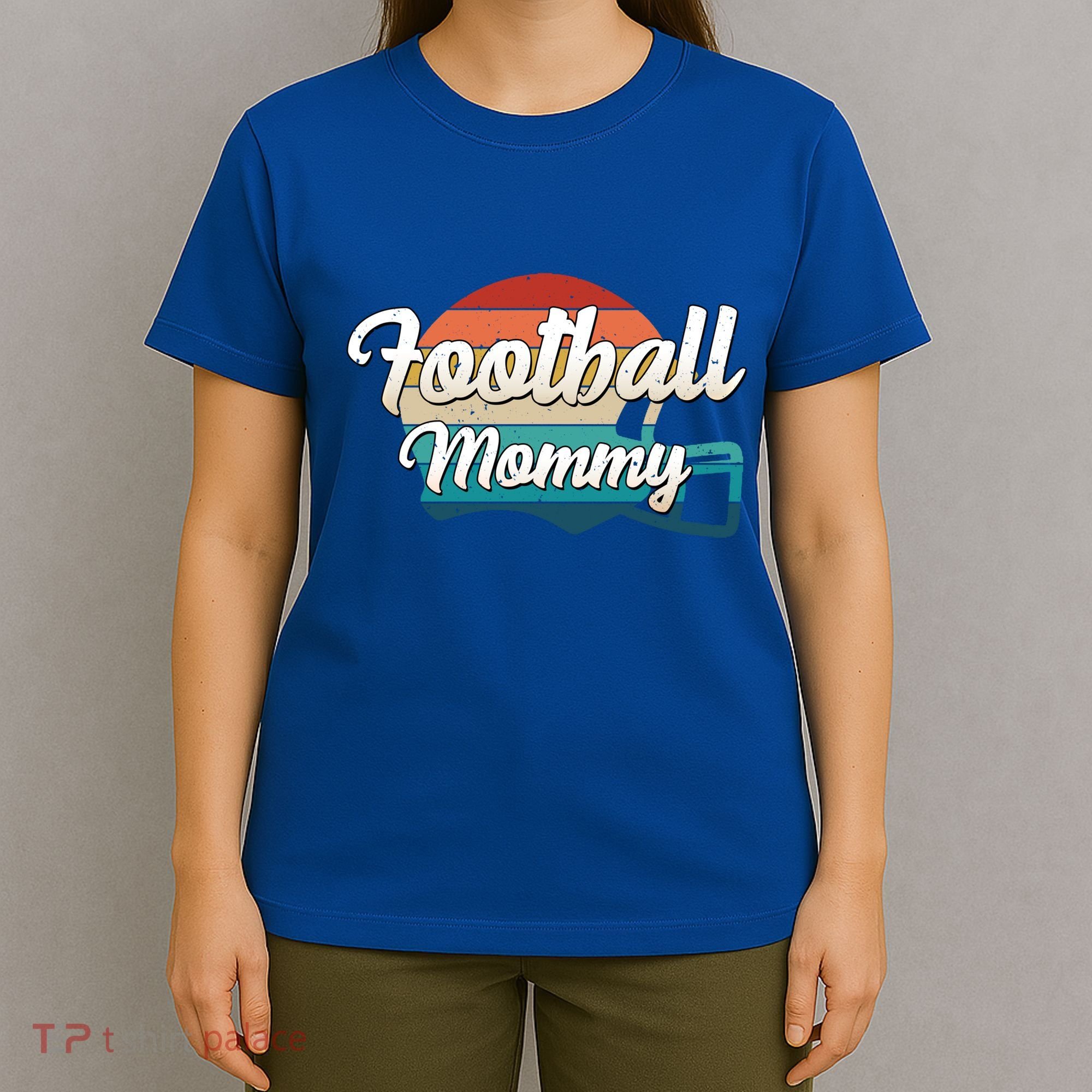 Retro Football Mommy Helmet Player Jersey Team Mom Gift T-Shirt