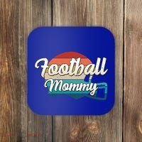 Retro Football Mommy Helmet Player Jersey Team Mom Gift Coaster thumb 0