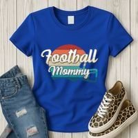 Retro Football Mommy Helmet Player Jersey Team Mom Gift Women's T-Shirt thumb 3