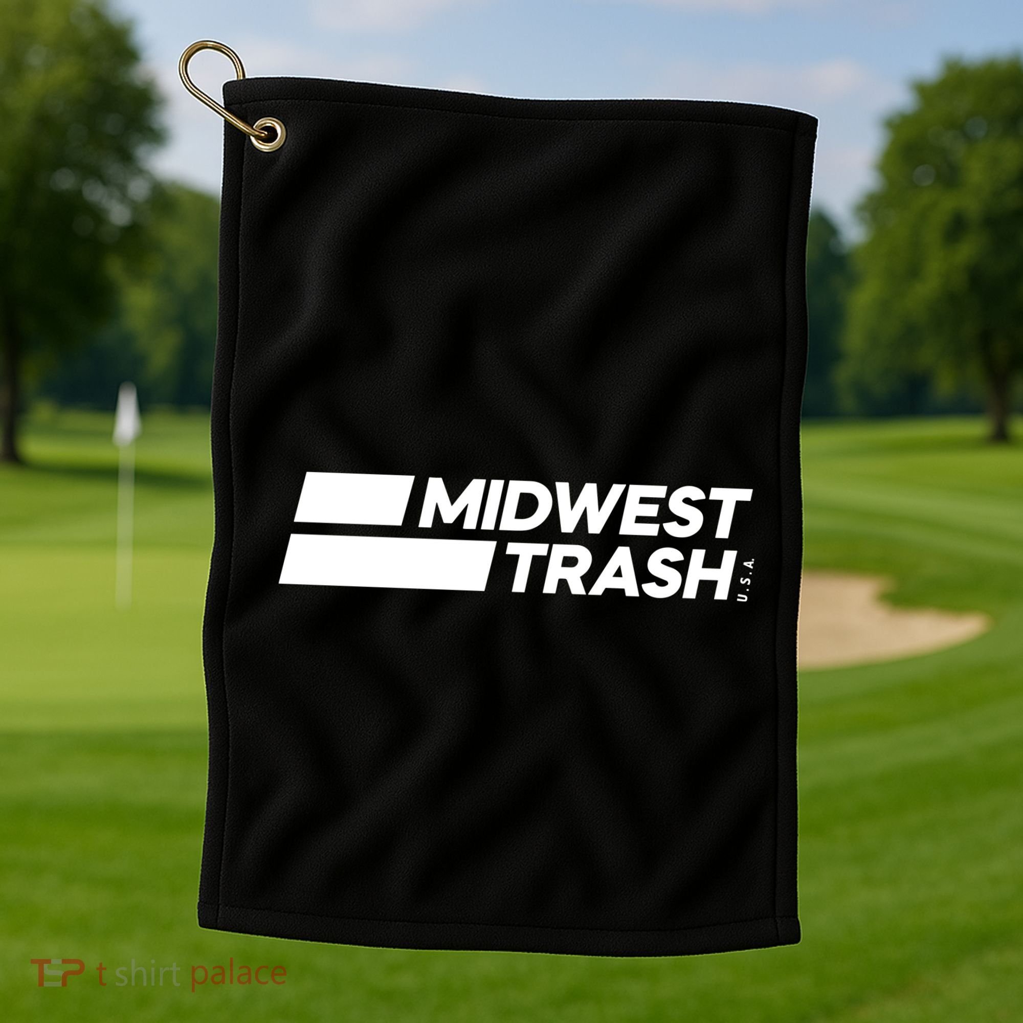 Real Friends Midwest Trash Logo Golf Towel