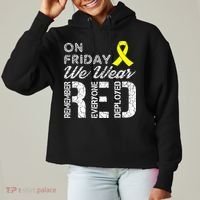 Red Friday Military R.E.D. On Friday We Wear Red Ladies Heavyweight Boxy Pullover Hoodie thumb 0