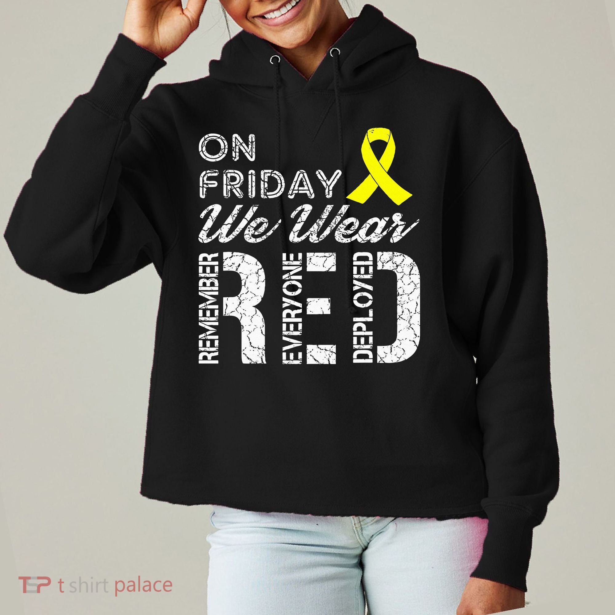 Red Friday Military R.E.D. On Friday We Wear Red Ladies Heavyweight Boxy Pullover Hoodie