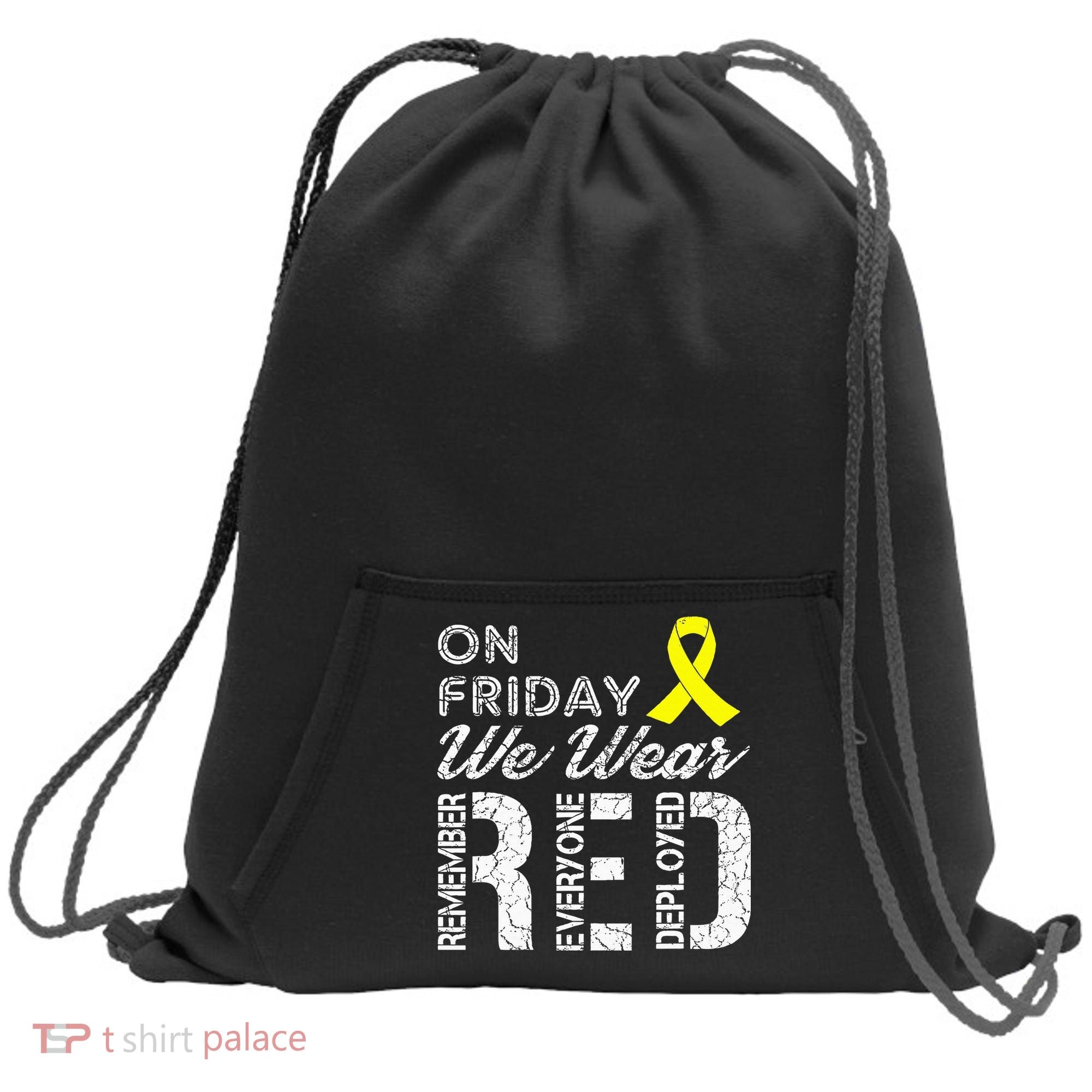 Red Friday Military R.E.D. On Friday We Wear Red Sweatshirt Cinch Pack Bag