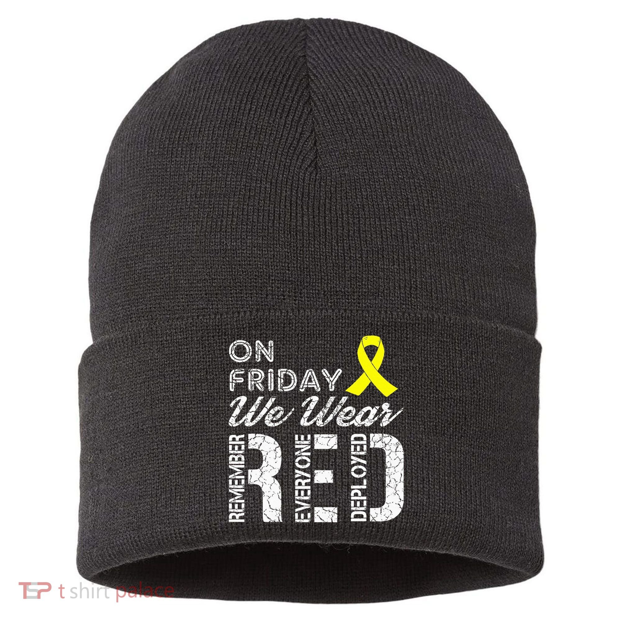 Red Friday Military R.E.D. On Friday We Wear Red Sustainable Knit Beanie