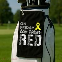Red Friday Military R.E.D. On Friday We Wear Red Golf Towel thumb 2