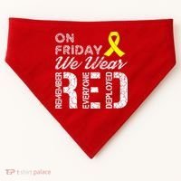 Red Friday Military R.E.D. On Friday We Wear Red USA-Made Doggie Bandana thumb 0