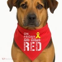 Red Friday Military R.E.D. On Friday We Wear Red USA-Made Doggie Bandana thumb 1