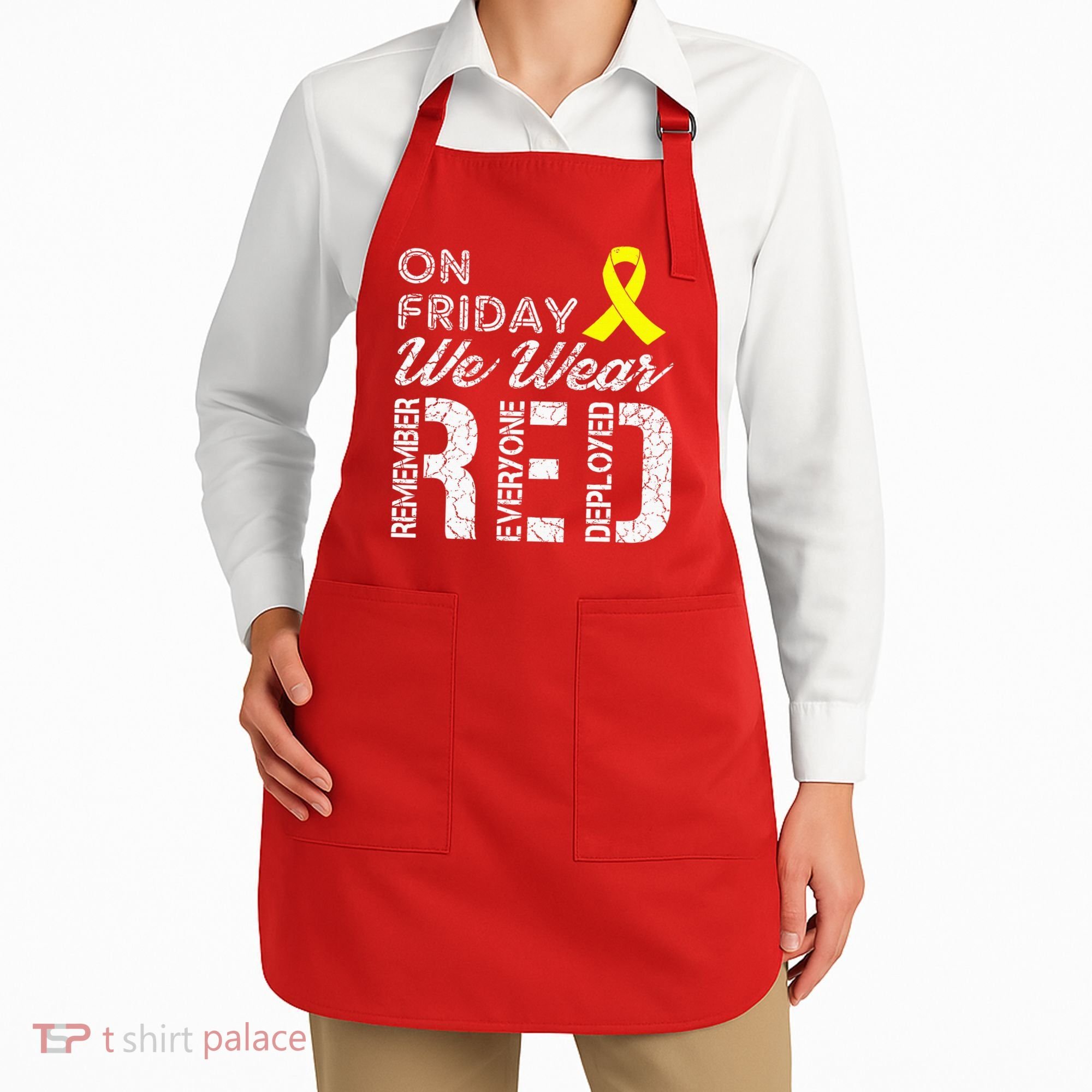 Red Friday Military R.E.D. On Friday We Wear Red Apron