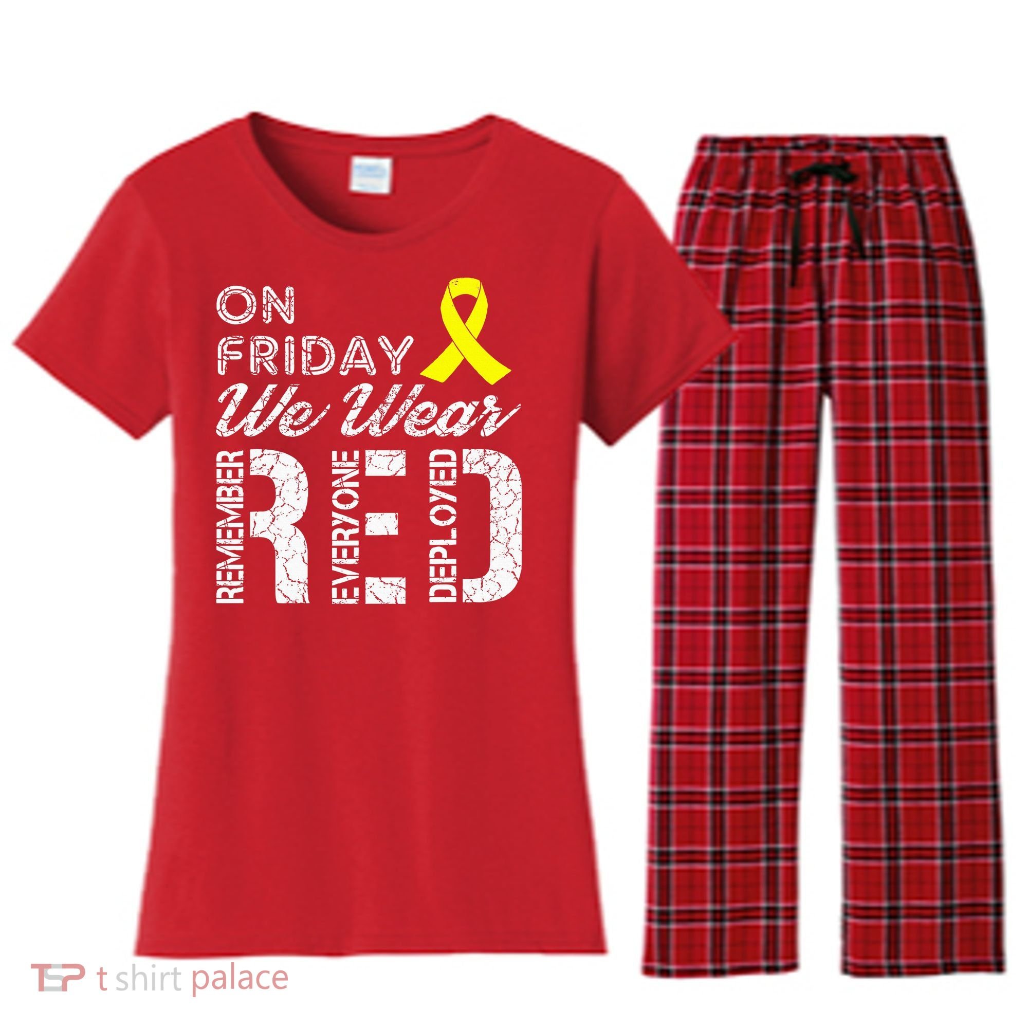 Red Friday Military R.E.D. On Friday We Wear Red Women's Flannel Pajama Set