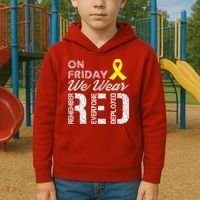 Red Friday Military R.E.D. On Friday We Wear Red Kids Hoodie thumb 2