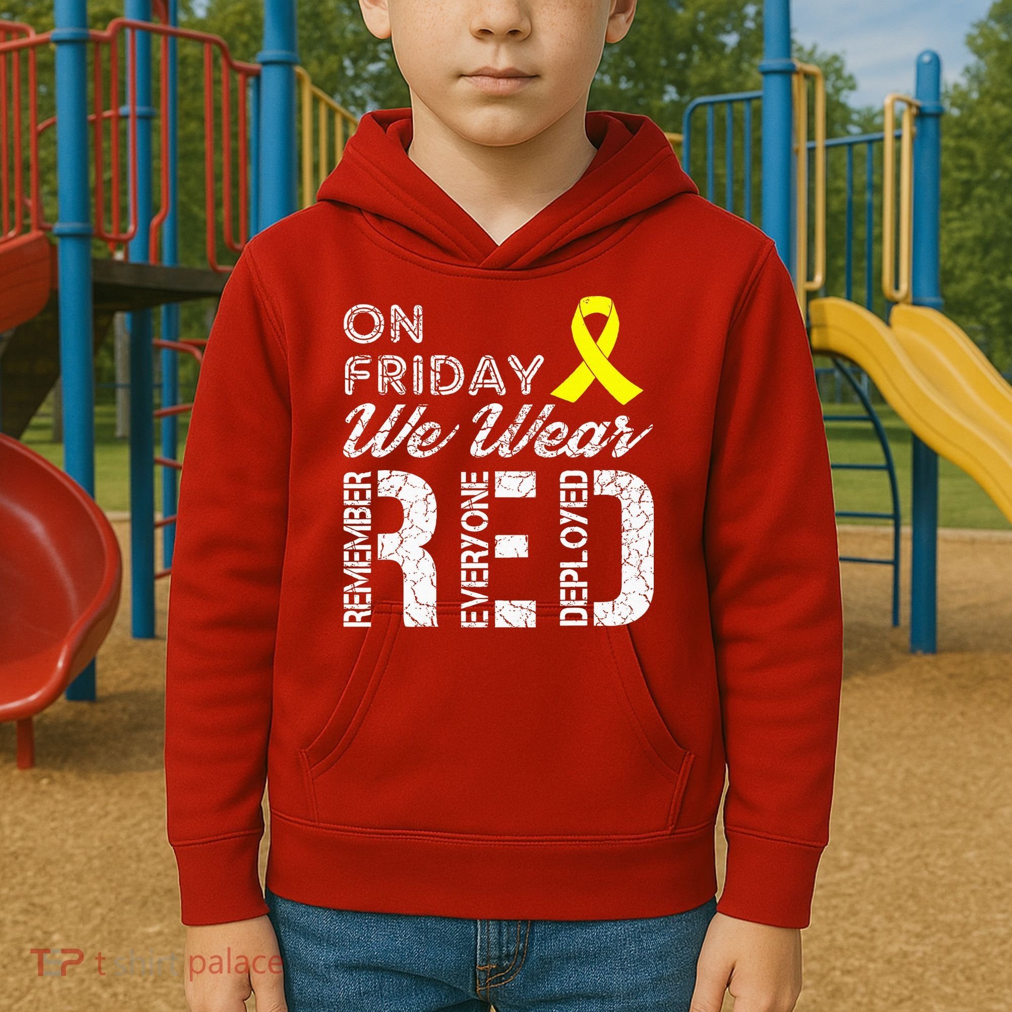 Red Friday Military R.E.D. On Friday We Wear Red Kids Hoodie