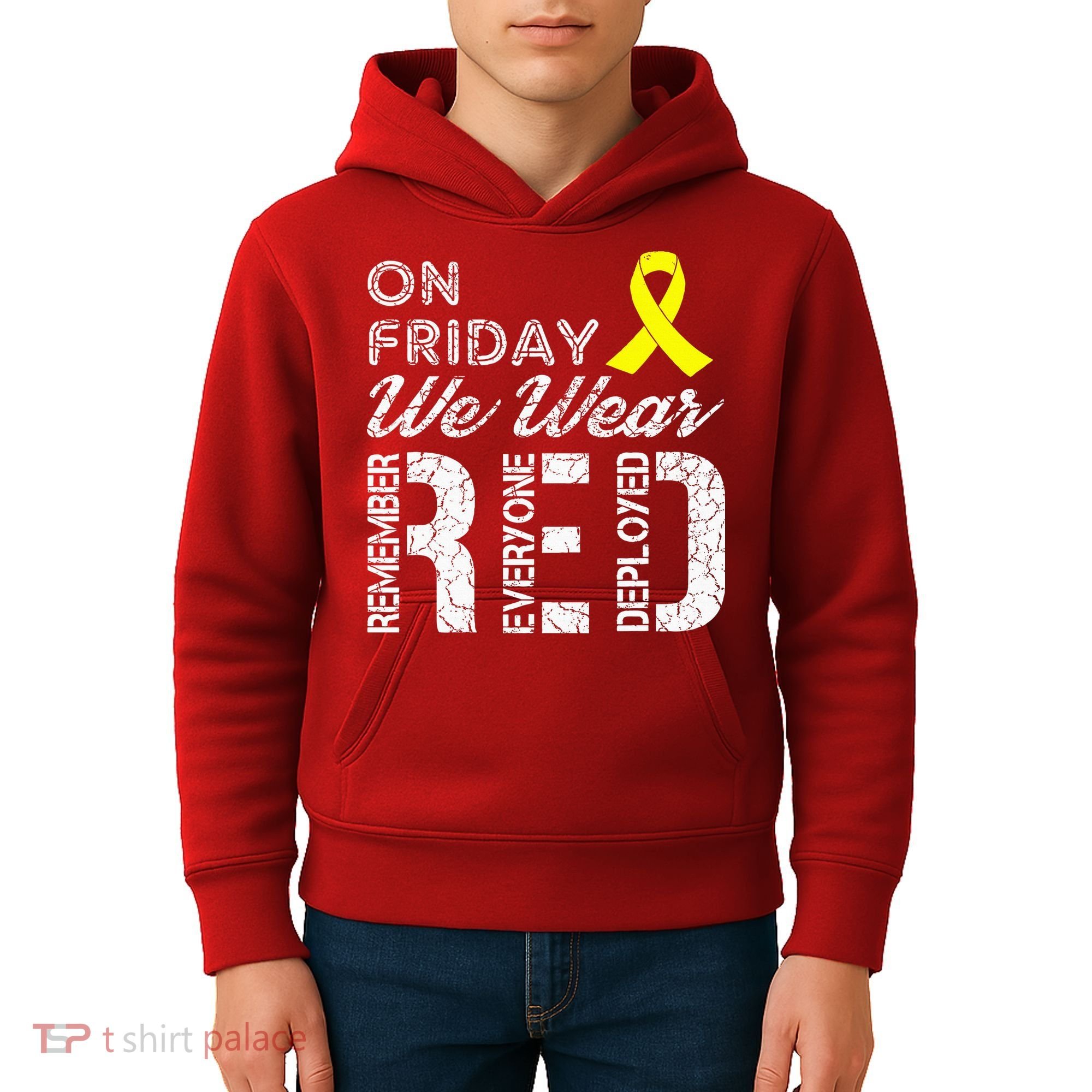 Red Friday Military R.E.D. On Friday We Wear Red Kids Hoodie