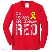 Red Friday Military R.E.D. On Friday We Wear Red Kids Long Sleeve Shirt thumb 0