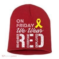 Red Friday Military R.E.D. On Friday We Wear Red Short Acrylic Beanie thumb 0