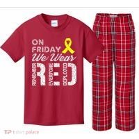Red Friday Military R.E.D. On Friday We Wear Red Kids Plaid Pajama Set thumb 0