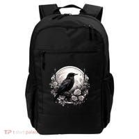Raven Full Moon Gothic Witchy Crow Roses Mystical Backpack thumb 0