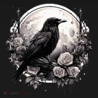 Raven Full Moon Gothic Witchy Crow Roses Mystical Women's Hoodie thumb 2