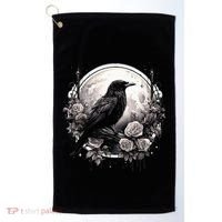 Raven Full Moon Gothic Witchy Crow Roses Mystical Golf Towel thumb 0