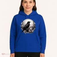 Raven Full Moon Gothic Witchy Crow Roses Mystical Hoodie thumb 5