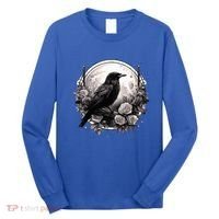 Raven Full Moon Gothic Witchy Crow Roses Mystical Long Sleeve Shirt thumb 0