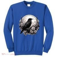 Raven Full Moon Gothic Witchy Crow Roses Mystical Sweatshirt thumb 0