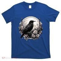 Raven Full Moon Gothic Witchy Crow Roses Mystical T-Shirt thumb 0