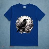Raven Full Moon Gothic Witchy Crow Roses Mystical T-Shirt thumb 5