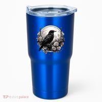 Raven Full Moon Gothic Witchy Crow Roses Mystical Tumbler thumb 0