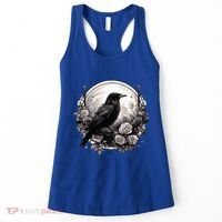 Raven Full Moon Gothic Witchy Crow Roses Mystical Women's Tank Top thumb 0