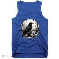 Raven Full Moon Gothic Witchy Crow Roses Mystical Tank Top thumb 0