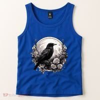 Raven Full Moon Gothic Witchy Crow Roses Mystical Tank Top thumb 2