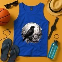 Raven Full Moon Gothic Witchy Crow Roses Mystical Tank Top thumb 4