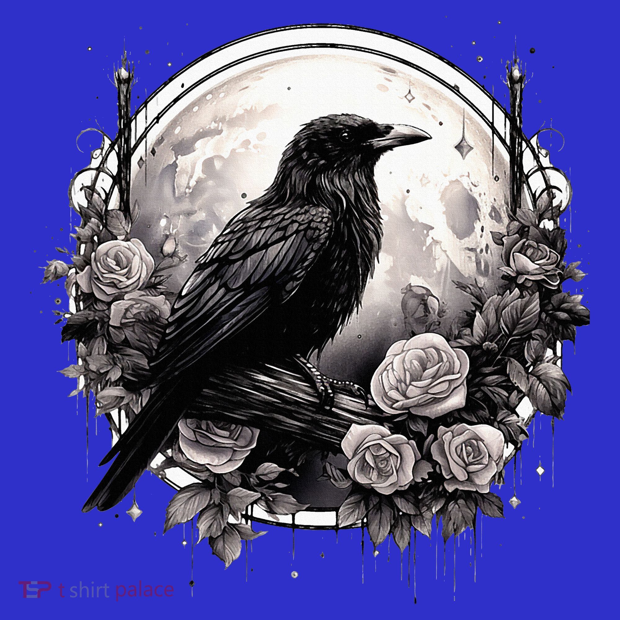 Raven Full Moon Gothic Witchy Crow Roses Mystical Kids Sweatshirt