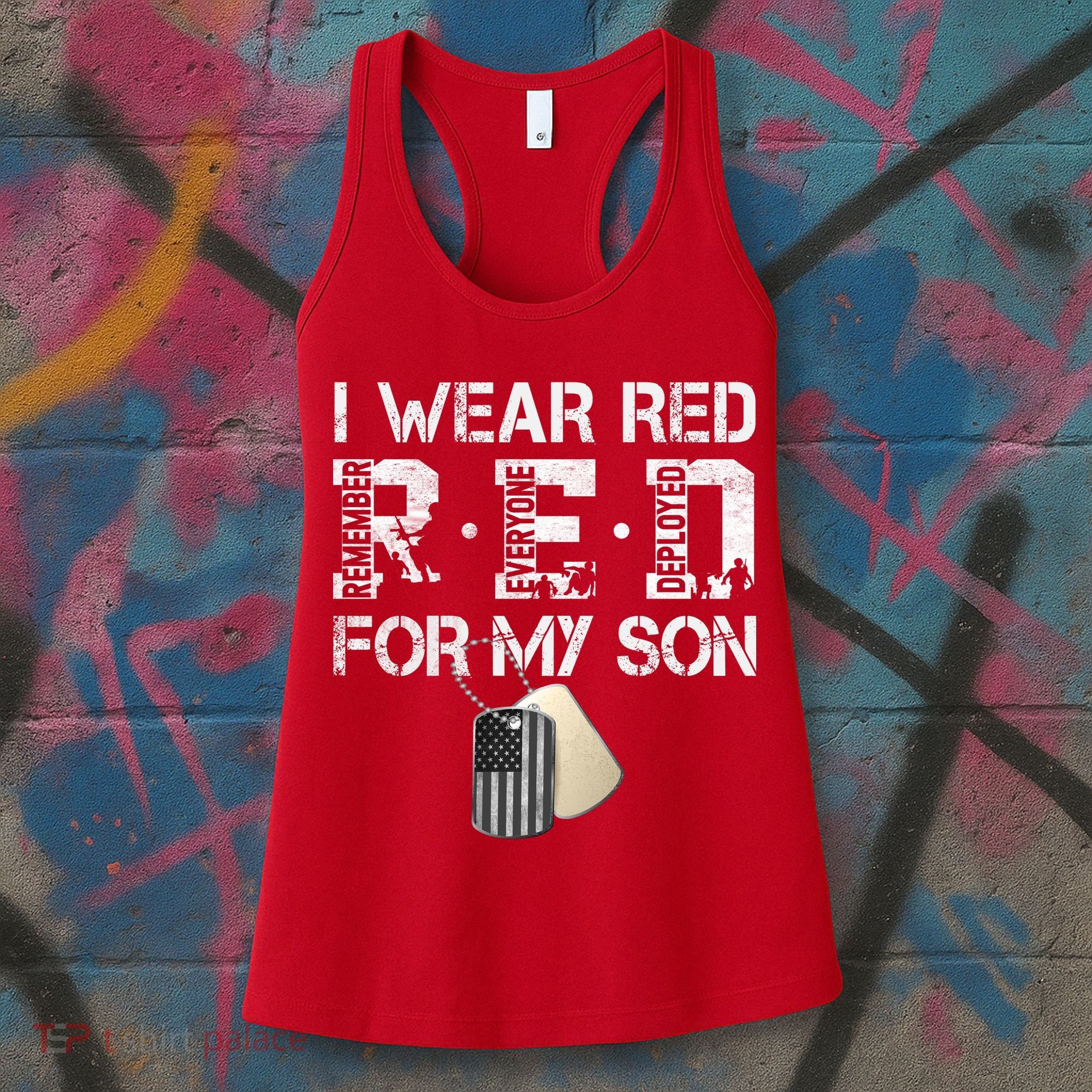 Red Friday Military Mom Gift I Wear Red On Friday For My Son Women's Tank Top