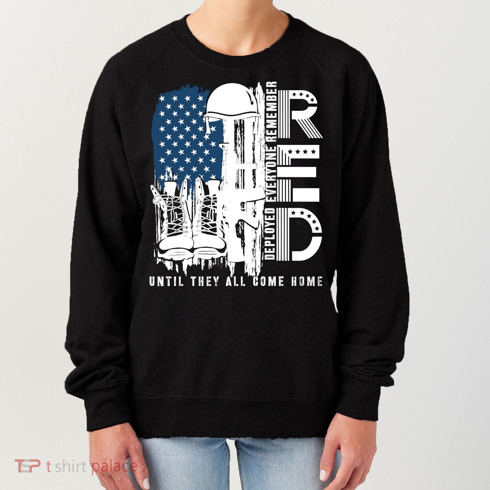 Red Friday Military We Wear Red Support Our Troops US Flag Women's Sweatshirt