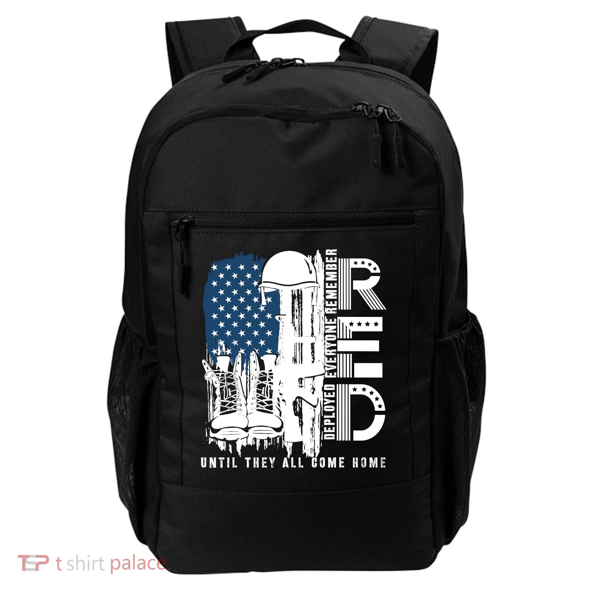 Red Friday Military We Wear Red Support Our Troops US Flag Backpack