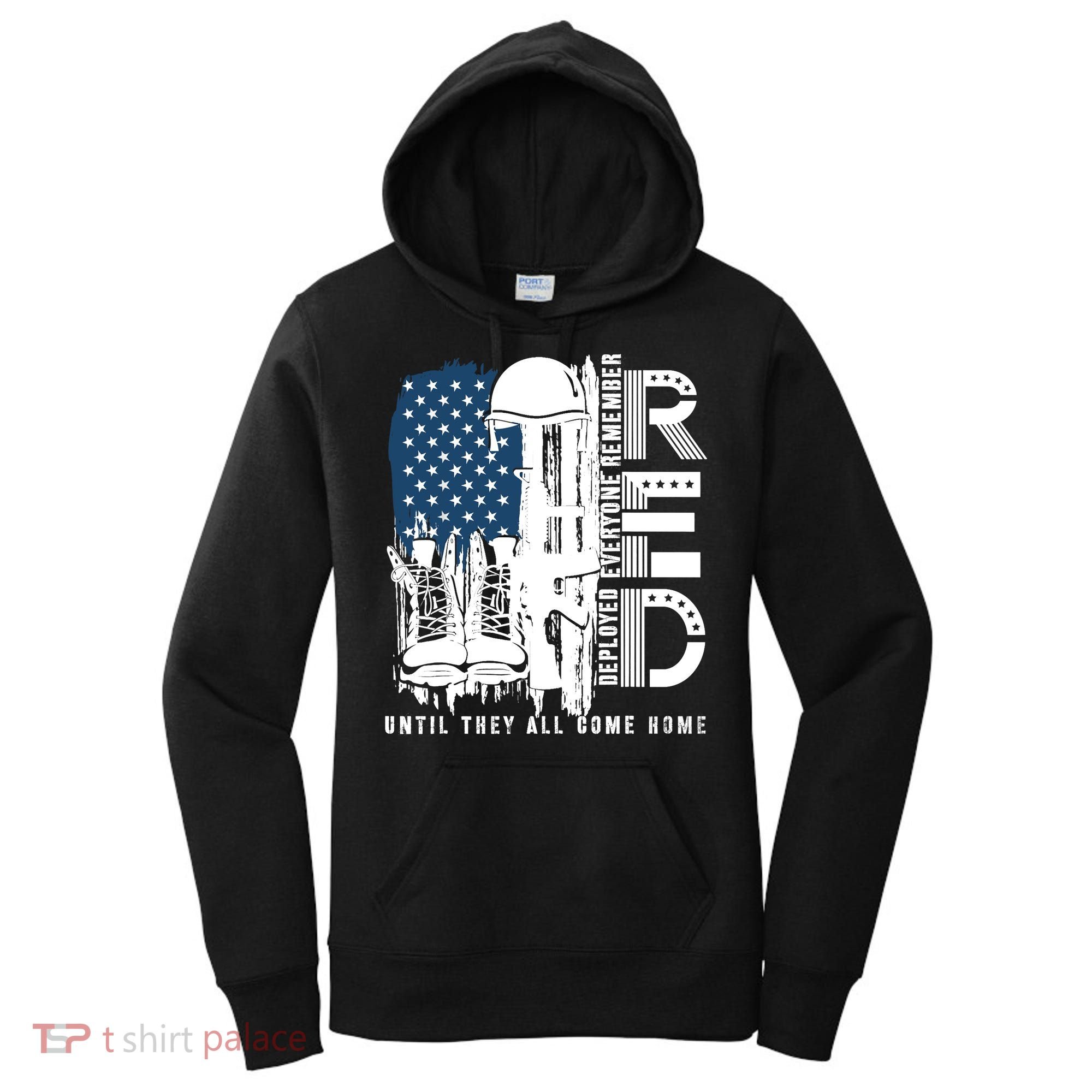 Red Friday Military We Wear Red Support Our Troops US Flag Women's Hoodie