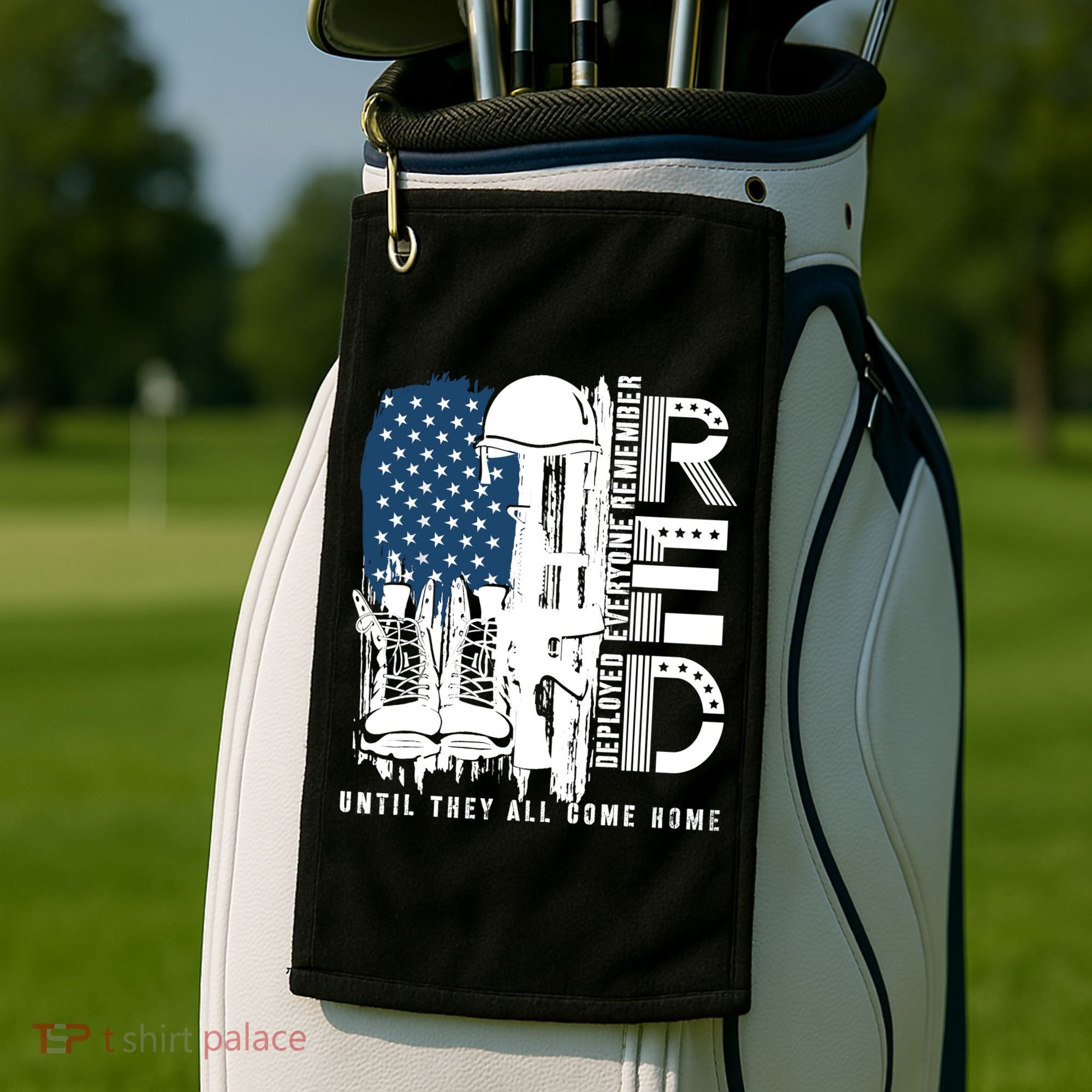 Red Friday Military We Wear Red Support Our Troops US Flag Golf Towel