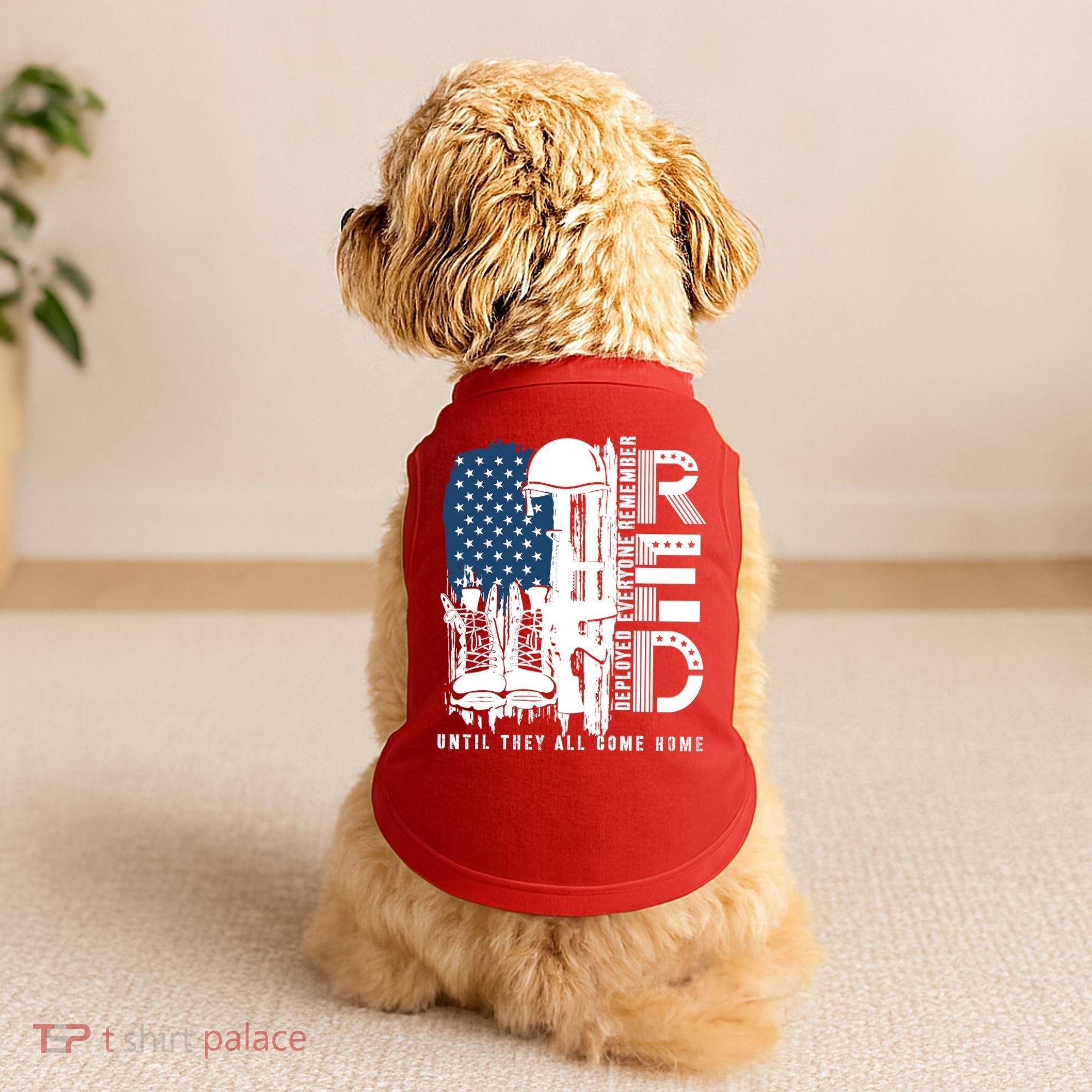 Red Friday Military We Wear Red Support Our Troops US Flag Doggie Tank