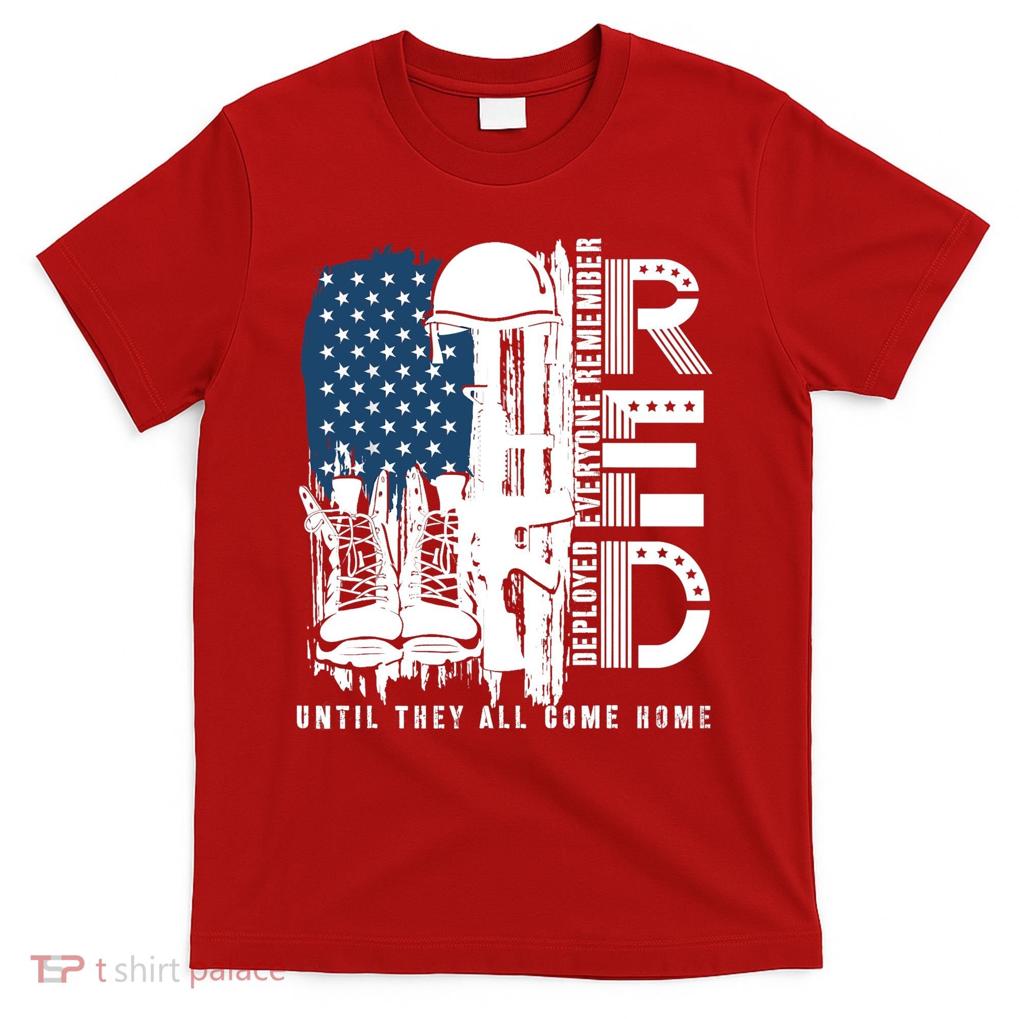 Red Friday Military We Wear Red Support Our Troops US Flag T-Shirt